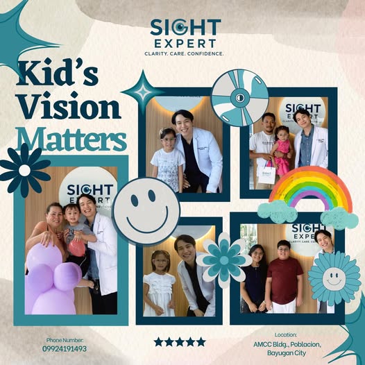 Sight Expert Kid's Vision Matters campaign featuring children, families, and clinic staff